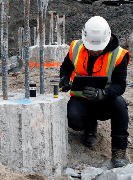 non-destructive testing of concrete foundations